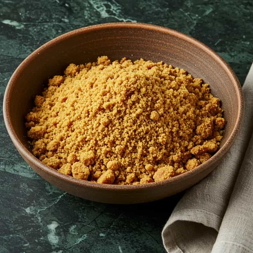 Foto deliciosa de Farofa Crocante de Soja Texturizada pronta para servir - Salgadinhos