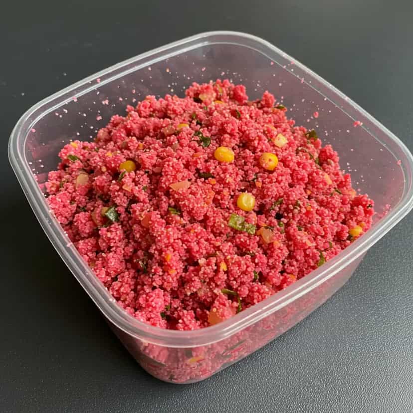 Foto deliciosa de Farofa de Beterraba com Bacon pronta para servir - Pratos Brasileiros Icônicos
