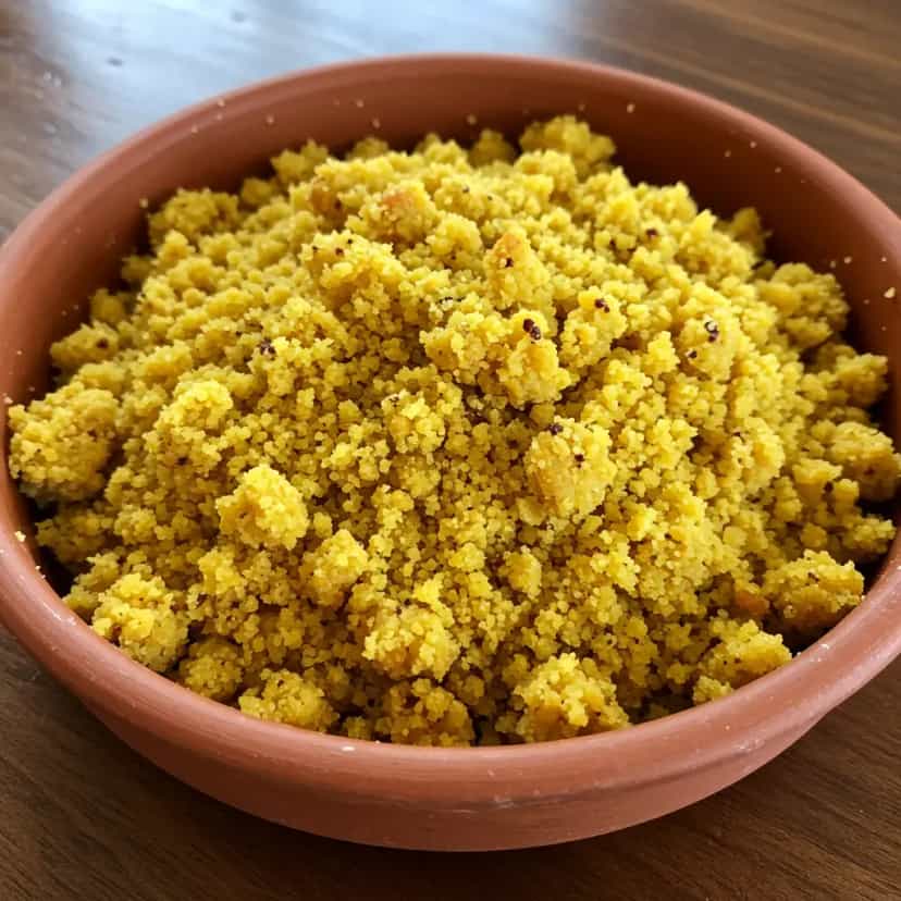 Foto deliciosa de Farofa de Carne Desfiada pronta para servir - Pratos Brasileiros Icônicos