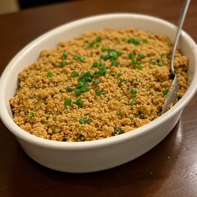 Foto deliciosa de Farofa Festiva de Natal e Ano Novo pronta para servir - Pratos Brasileiros Icônicos