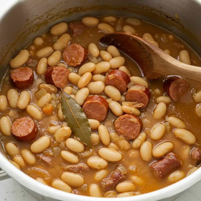 Foto deliciosa de Feijão Carioca com Calabresa pronta para servir - Pratos Brasileiros Icônicos