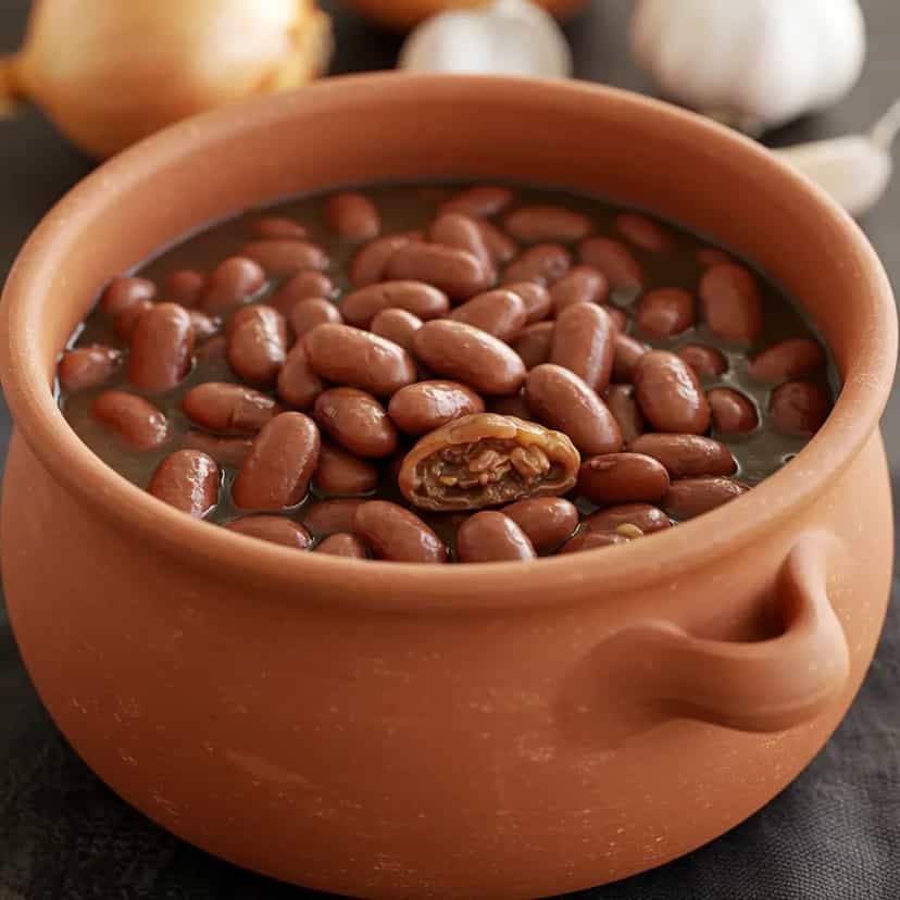 Foto deliciosa de Feijão Carioca com Linguiça Toscana pronta para servir - Pratos Brasileiros Icônicos