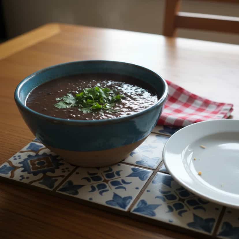Foto deliciosa de Feijão Preto com Linguiça e Bacon pronta para servir - Pratos Brasileiros Icônicos