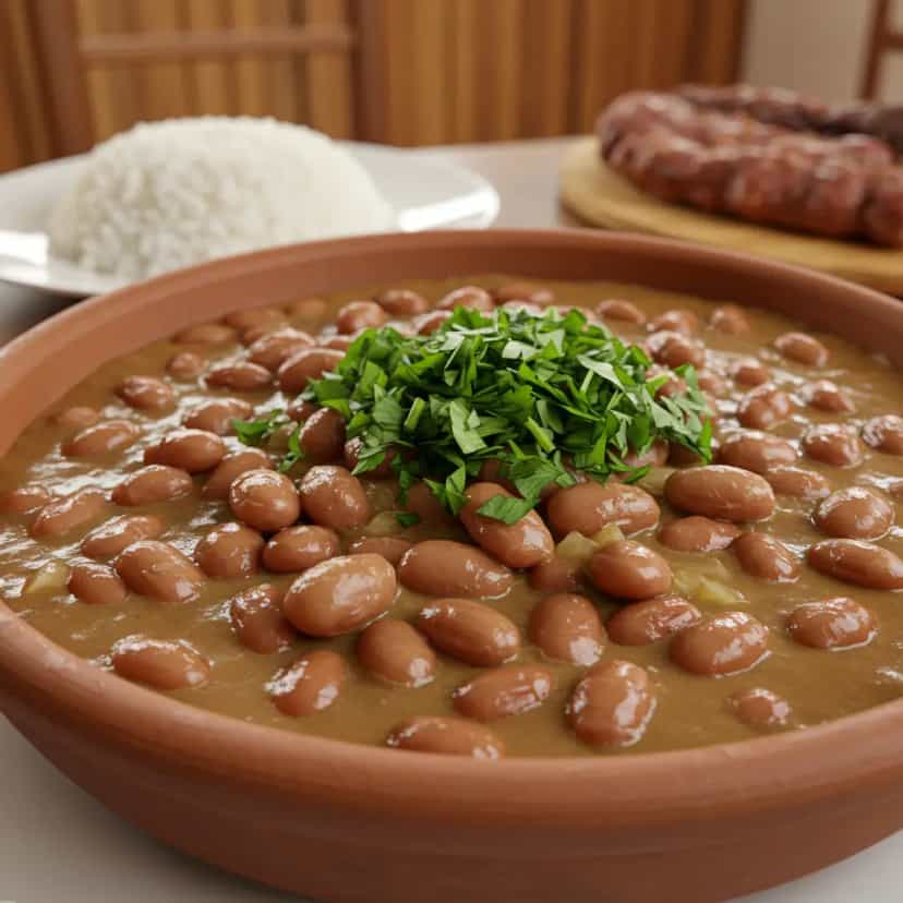 Foto deliciosa de Feijão sem panela de pressão pronta para servir - Pratos Brasileiros Icônicos
