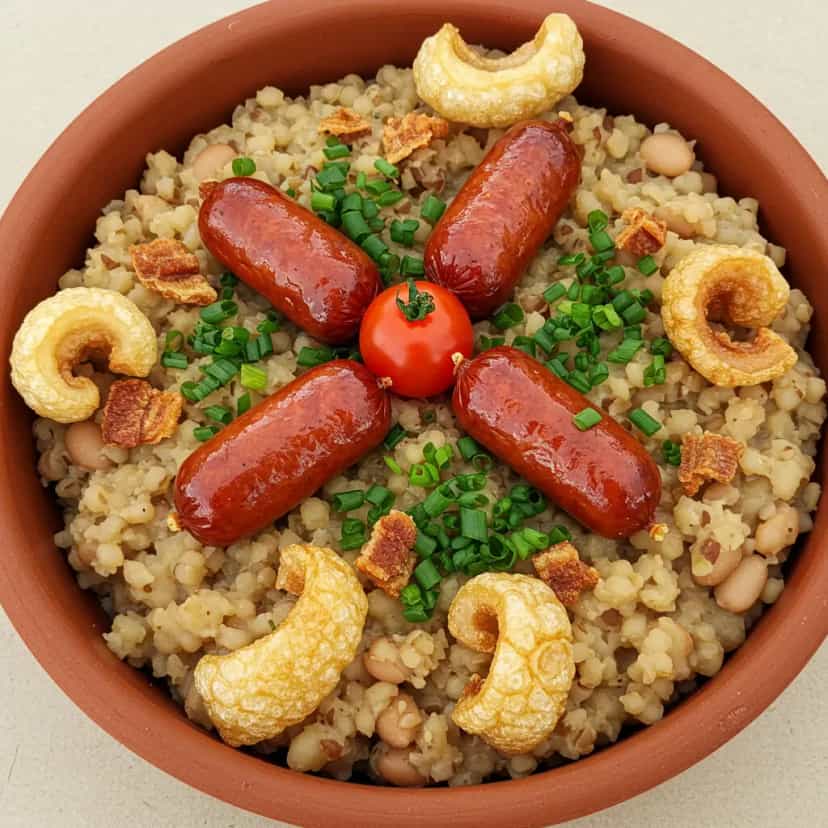 Foto deliciosa de Feijão Tropeiro Mineiro Tradicional pronta para servir - Pratos Brasileiros Icônicos