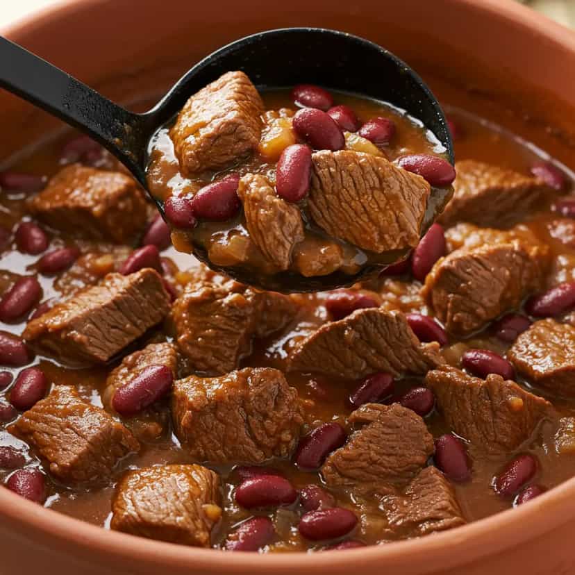 Foto deliciosa de Feijão Vermelho com Macã de Peito pronta para servir - Pratos Brasileiros Icônicos