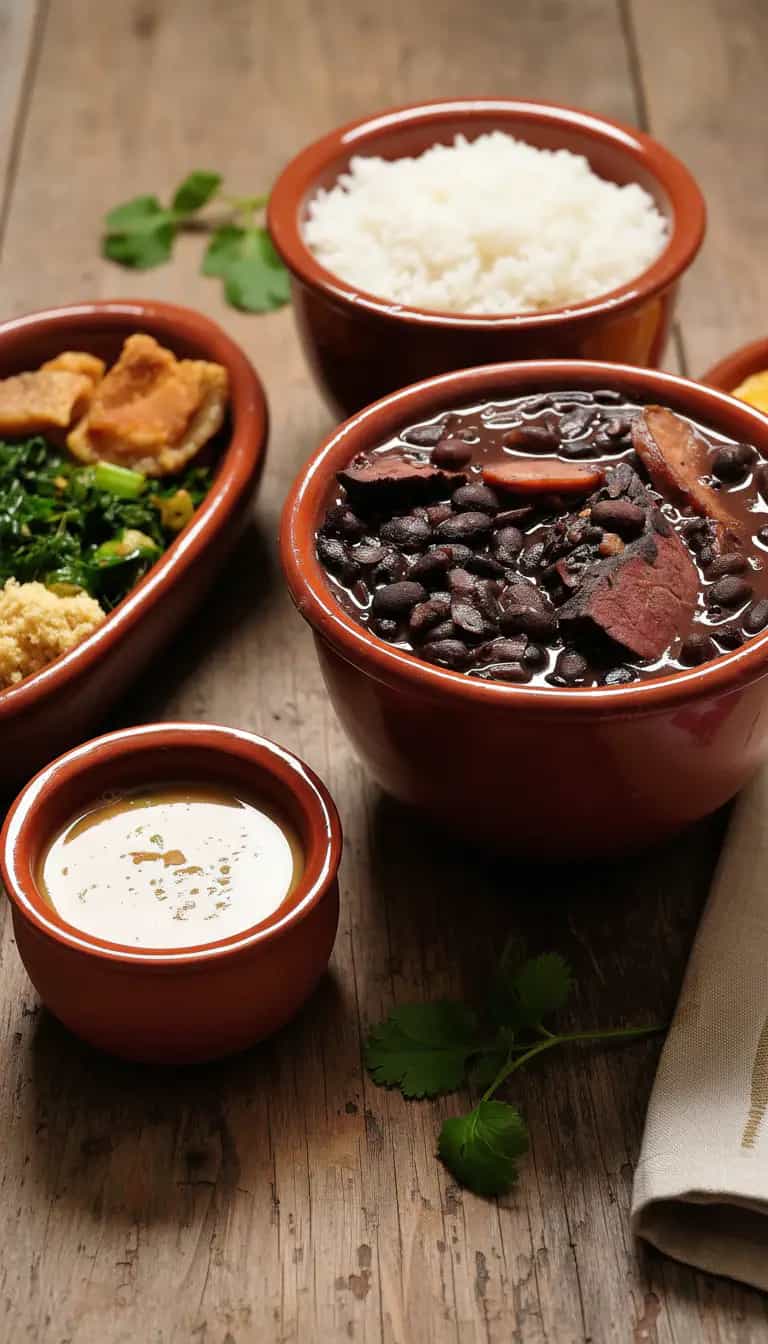 Foto deliciosa de Feijoada Carioca Tradicional pronta para servir - Pratos Brasileiros Icônicos