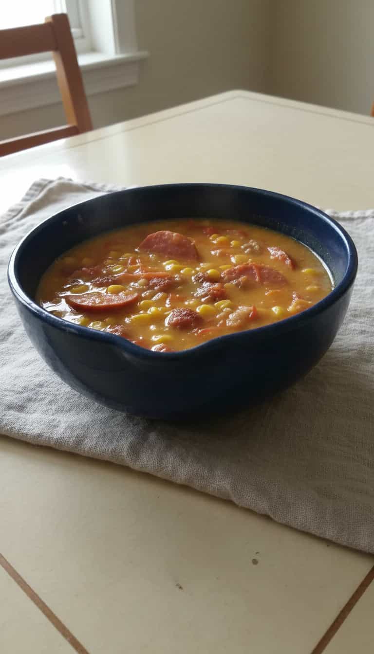 Foto deliciosa de Feijoadinha Cremosa de Milho Verde pronta para servir - Pratos Brasileiros Icônicos