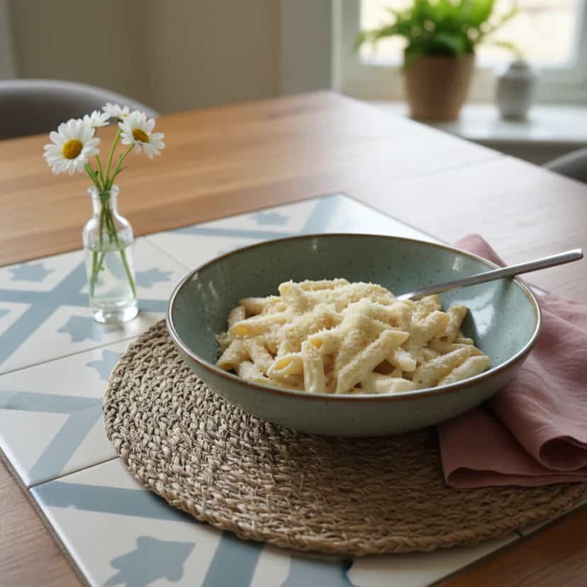 Foto deliciosa de Fettuccine cremoso ao molho Alfredo pronta para servir - Massas & Macarrão