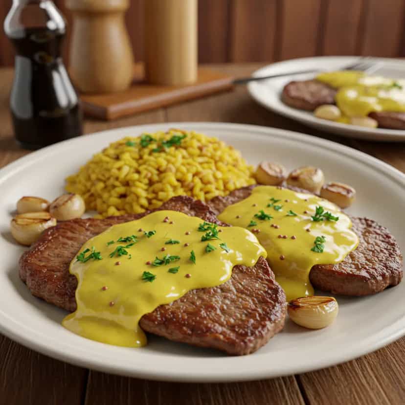 Foto deliciosa de Filé ao molho mostarda pronta para servir - Carnes & Frango