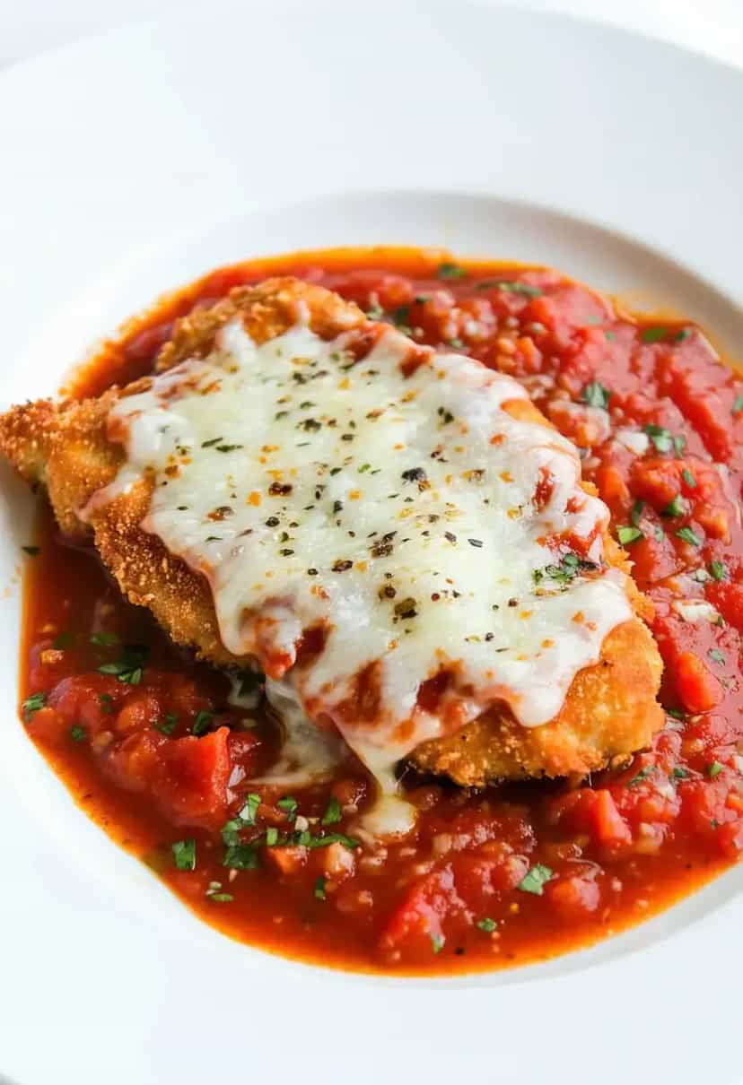 Foto deliciosa de File de Frango a Parmegiana pronta para servir - Carnes & Frango