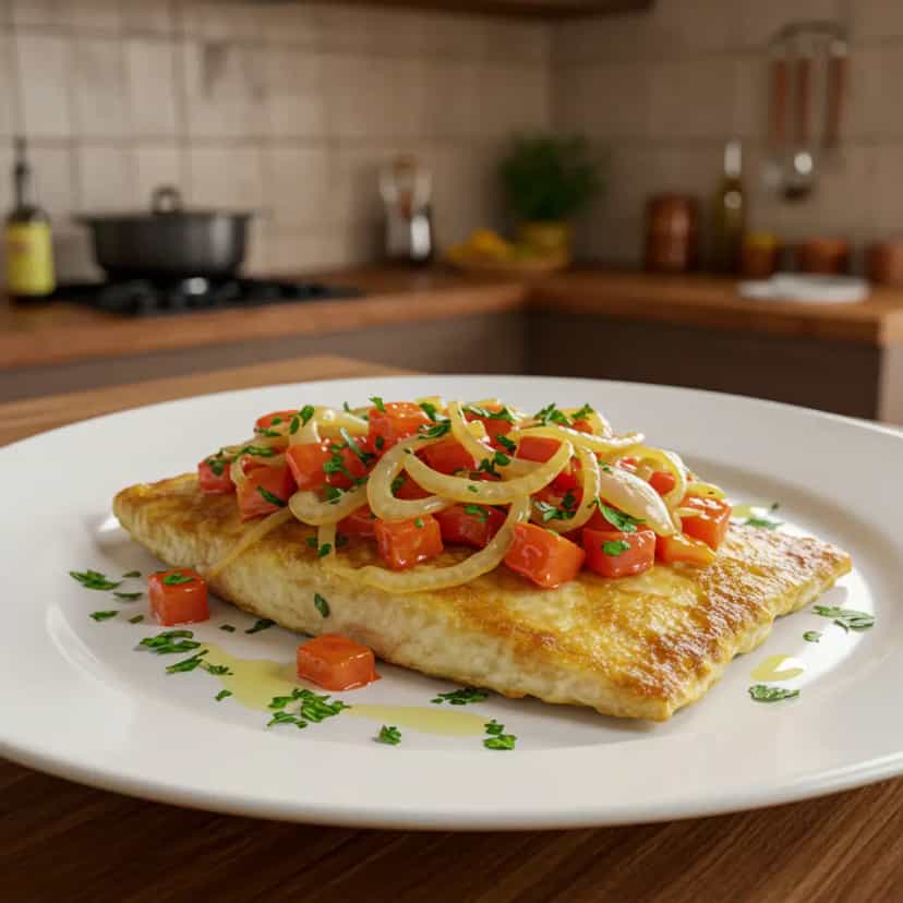 Foto deliciosa de Filé de panga ao forno pronta para servir - Peixes & Frutos do Mar