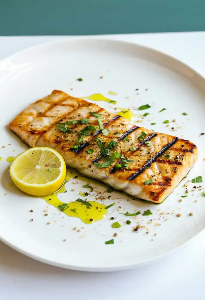 Foto deliciosa de Filé de Piramutaba Grelhado com Limão pronta para servir - Peixes & Frutos do Mar