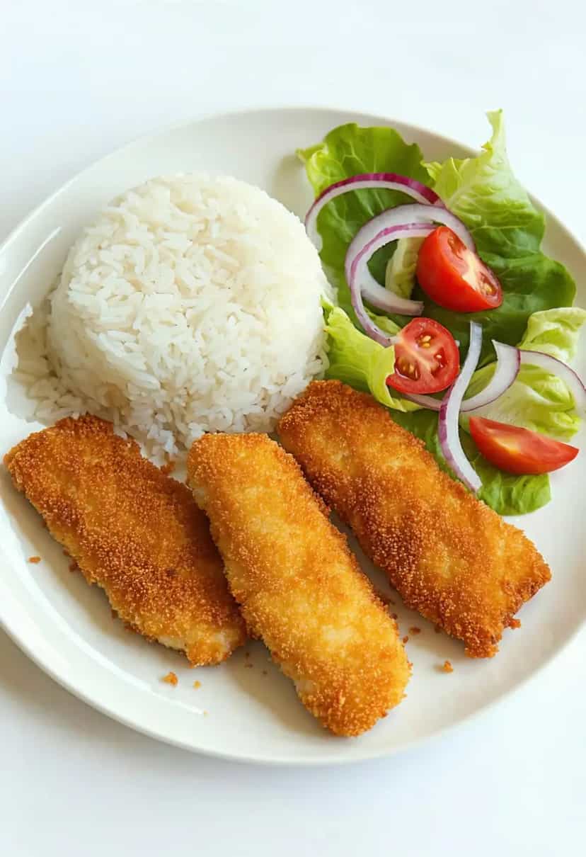 Foto deliciosa de Filé de Polaca à Milanesa pronta para servir - Peixes & Frutos do Mar