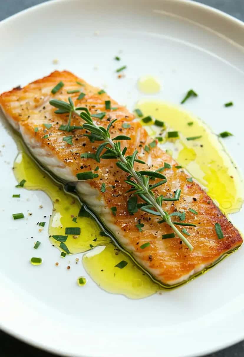 Foto deliciosa de Filé de Polaca ao Forno com Ervas pronta para servir - Peixes & Frutos do Mar