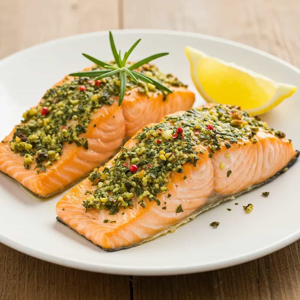 Filé de Salmão ao Forno com Azeitonas