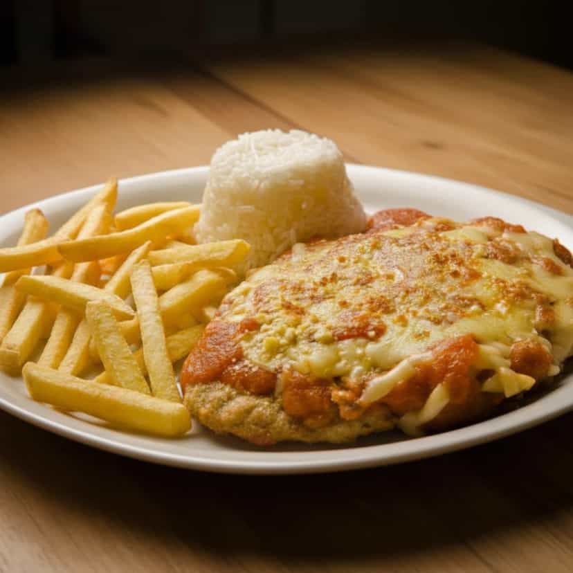 Foto deliciosa de Filé Mignon à Parmegiana pronta para servir - Carnes & Frango