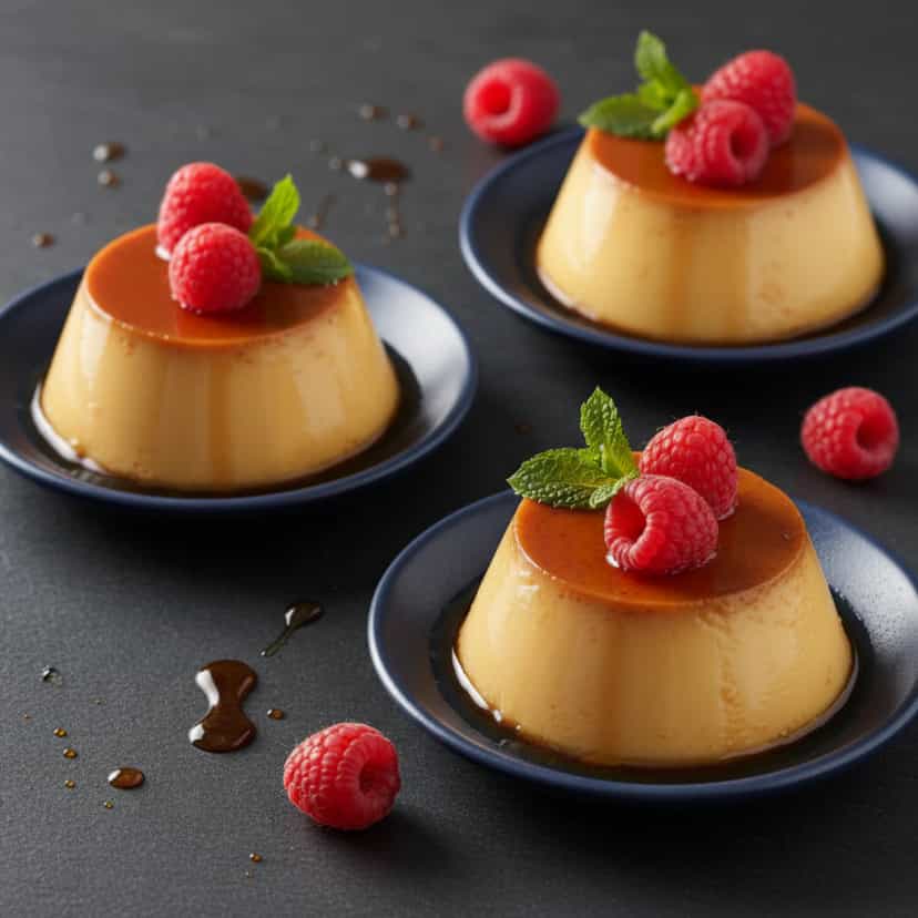 Foto deliciosa de Flan Cremoso de Coco pronta para servir - Pudins & Cremes
