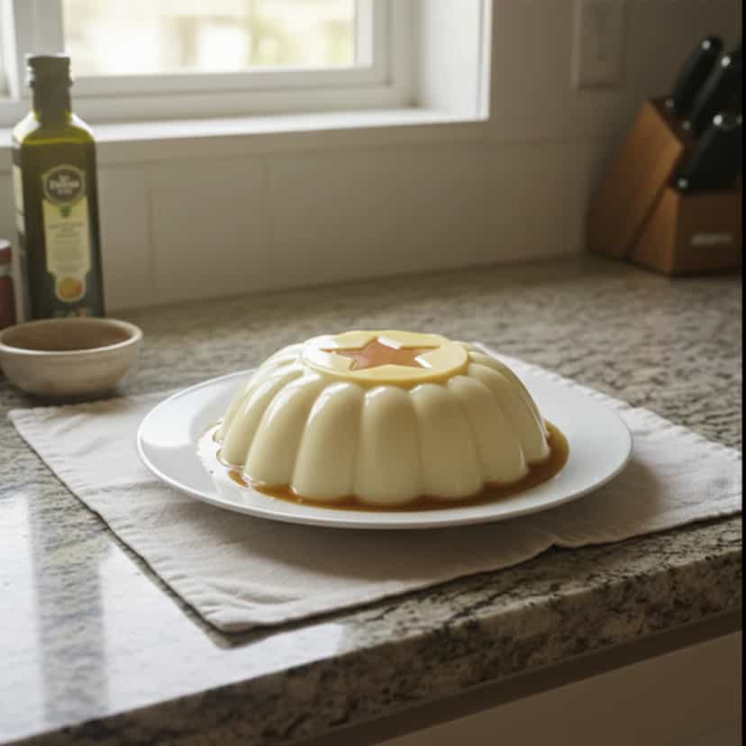Foto deliciosa de Flan de baunilha com calda pronta para servir - Pudins & Cremes