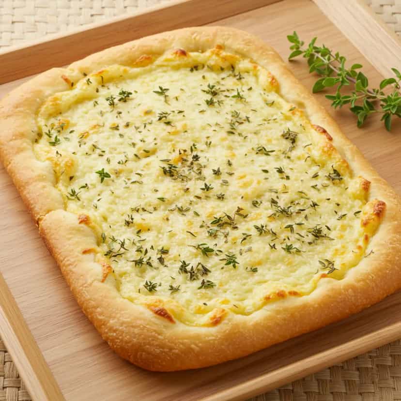 Foto deliciosa de Focaccia de Ervas com Creme de Cebola pronta para servir - Pizzas & Salgados