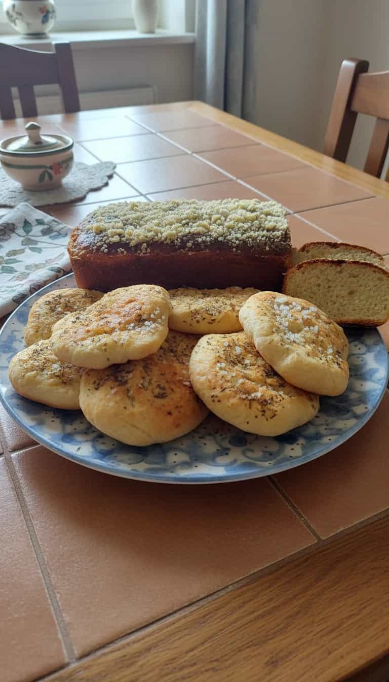 Foto deliciosa de Fogacinha de Ervas pronta para servir - Lanches de Padaria