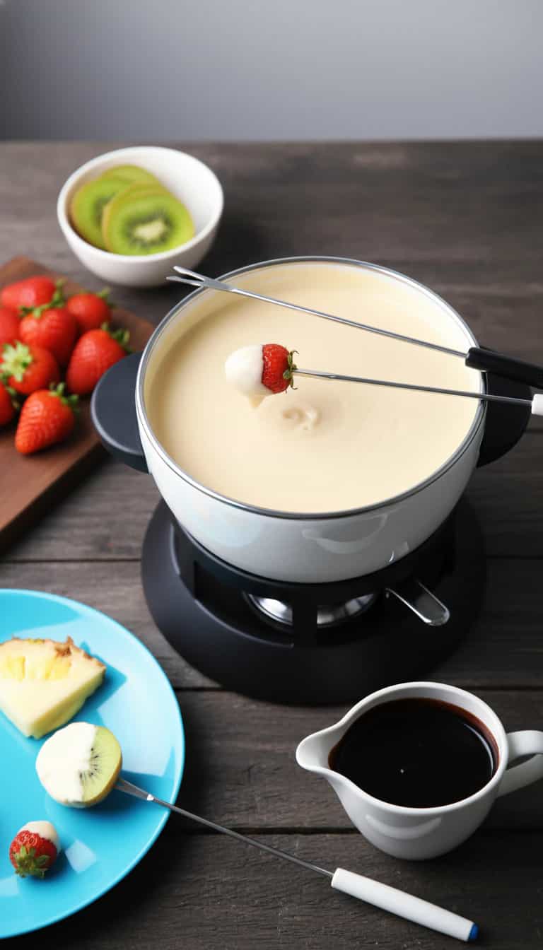 Foto deliciosa de Fondue Cremoso de Leite Ninho pronta para servir - Pudins & Cremes