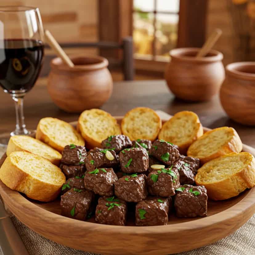Foto deliciosa de Fondue de carne ao vinho (sem gordura) pronta para servir - Carnes & Frango