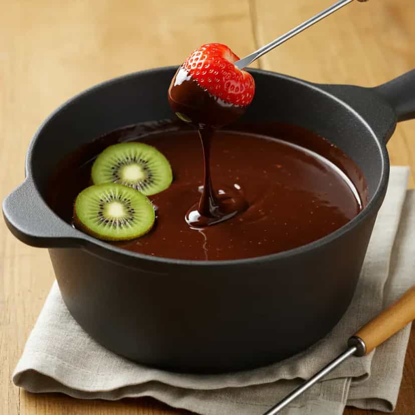 Foto deliciosa de Fondue de Chocolate Cremoso pronta para servir - Outras Receitas