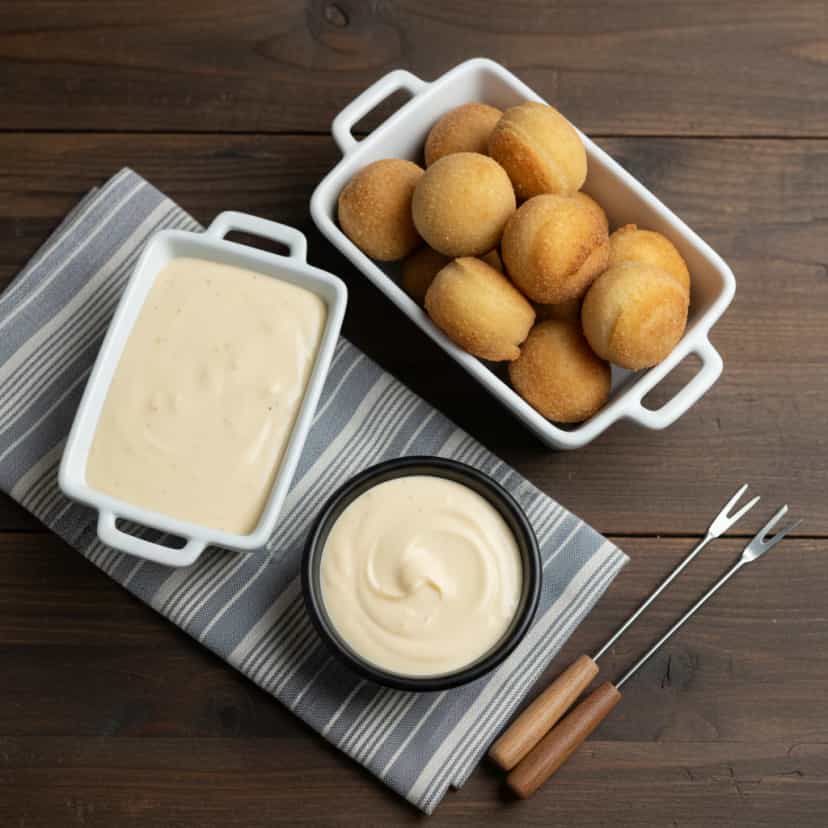 Foto deliciosa de Fondue de Coxinha pronta para servir - Salgadinhos