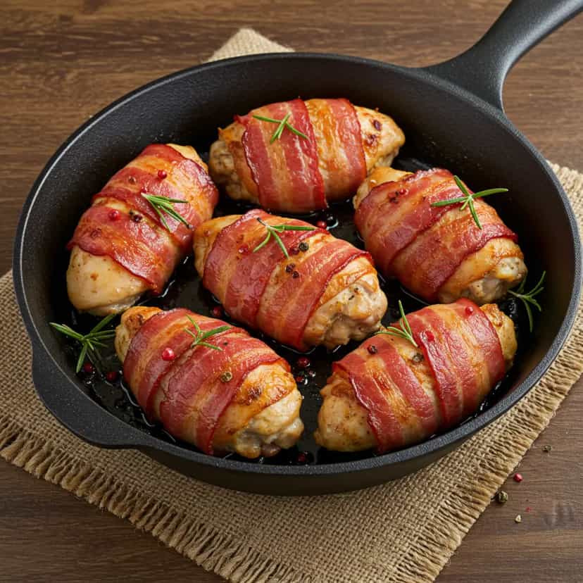 Foto deliciosa de Frango ao Forno com Bacon e Parmesão pronta para servir - Carnes & Frango