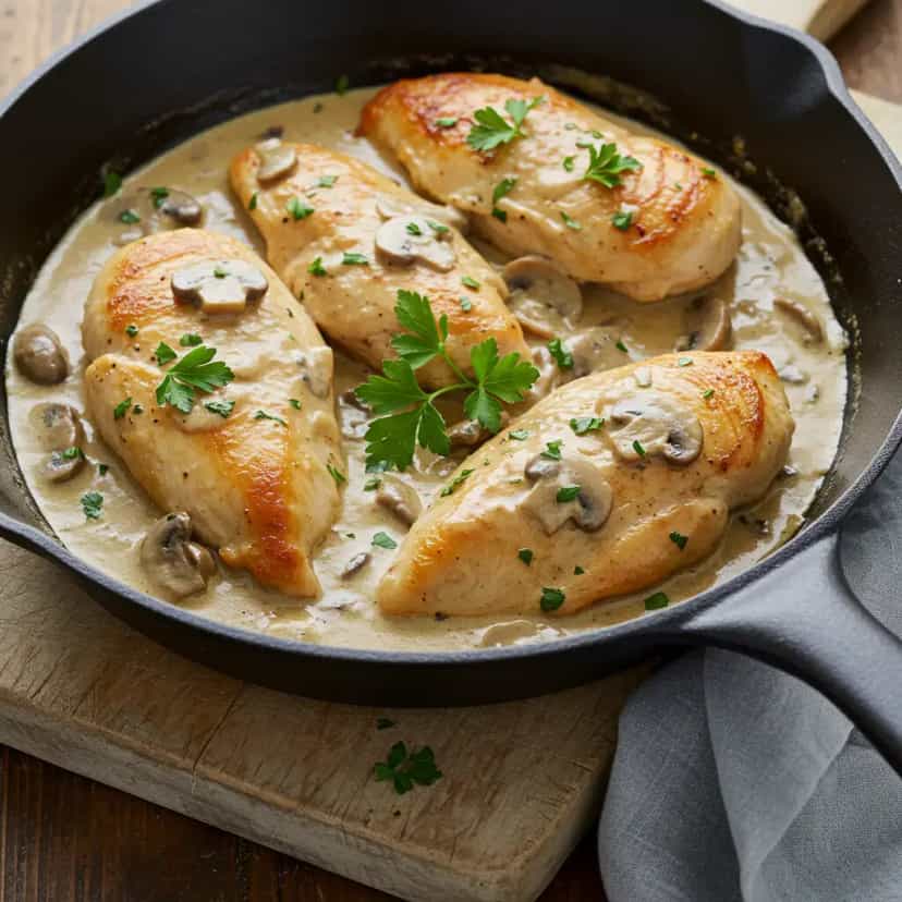 Foto deliciosa de Frango ao Molho de Mostarda e Palmito pronta para servir - Carnes & Frango