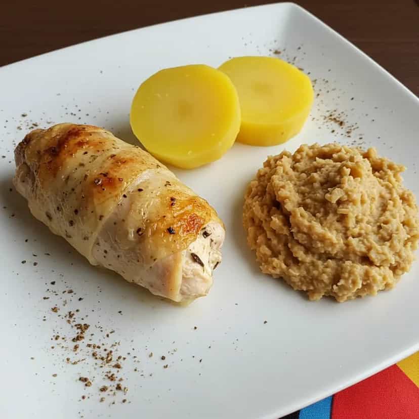 Foto deliciosa de Frango ao vinho com pirão pronta para servir - Carnes & Frango