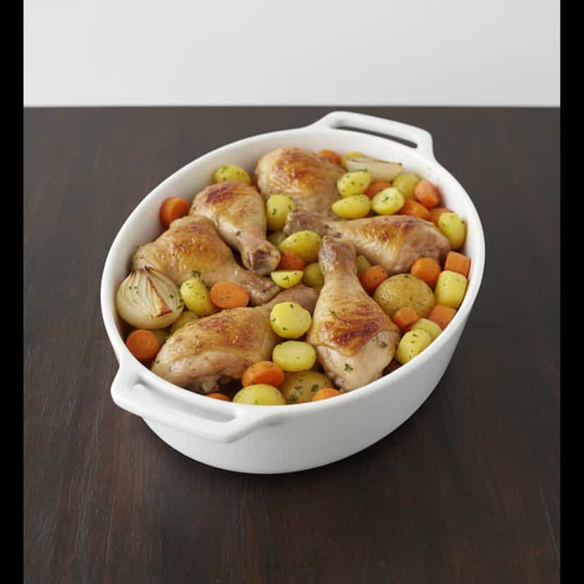 Foto deliciosa de Frango assado com legumes pronta para servir - Carnes & Frango