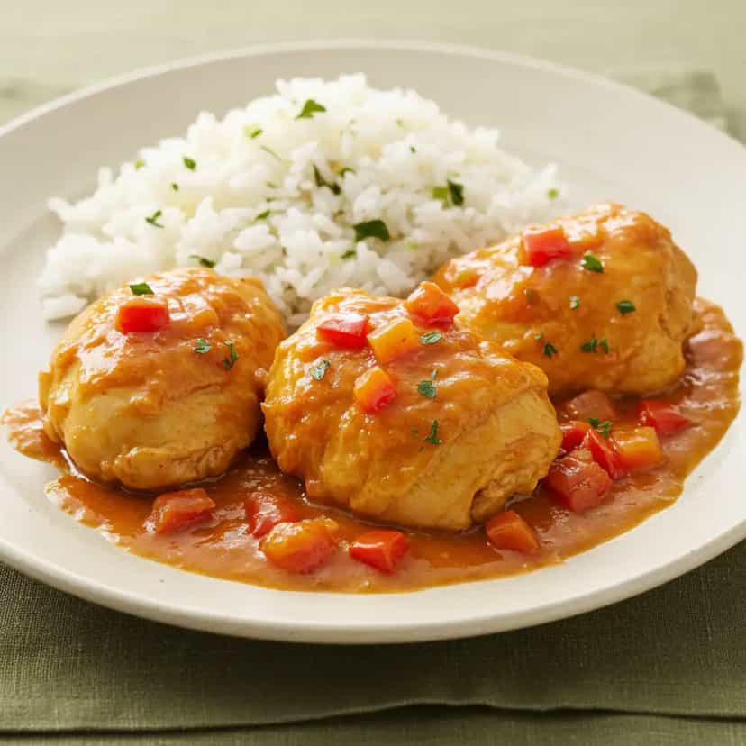 Foto deliciosa de Frango Caipira na Panela pronta para servir - Carnes & Frango