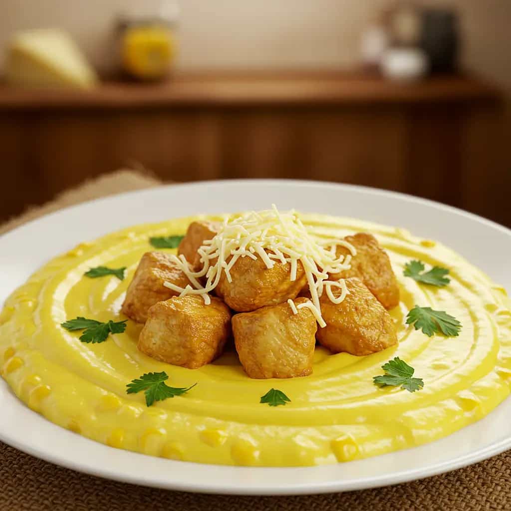 Frango com creme de milho