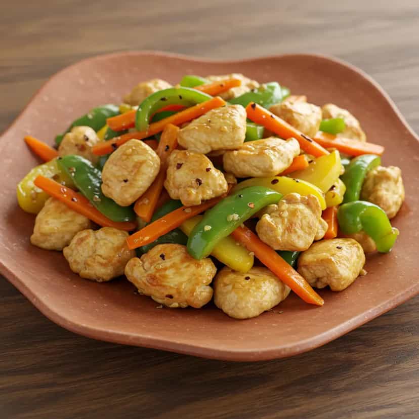 Foto deliciosa de Frango com Legumes Salteados pronta para servir - Outras Receitas