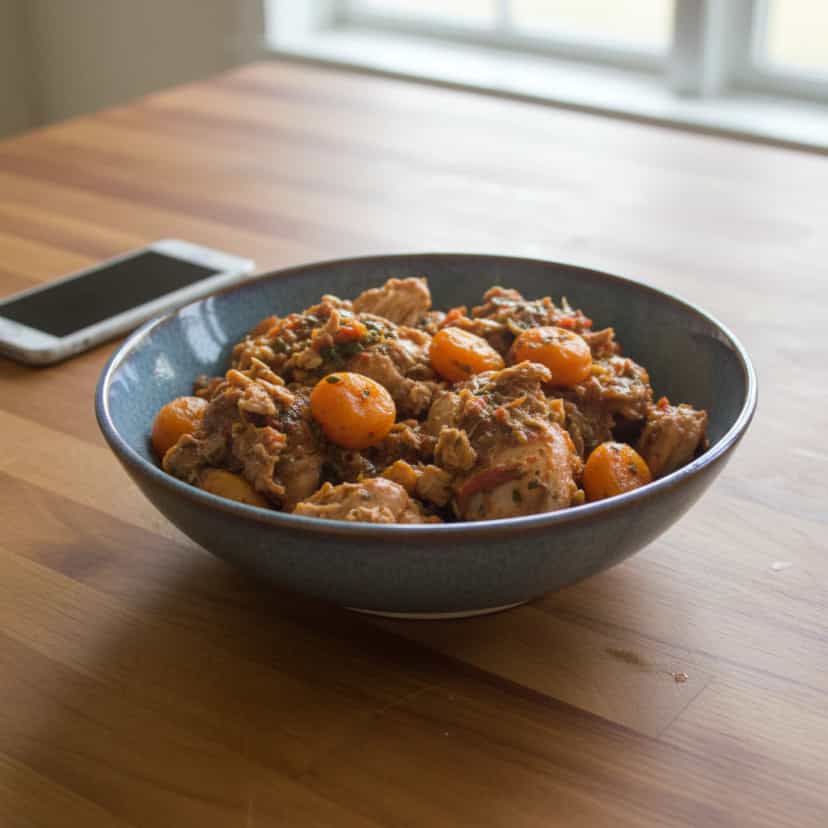 Foto deliciosa de Frango com Pequi e Repolho ao Molho pronta para servir - Carnes & Frango