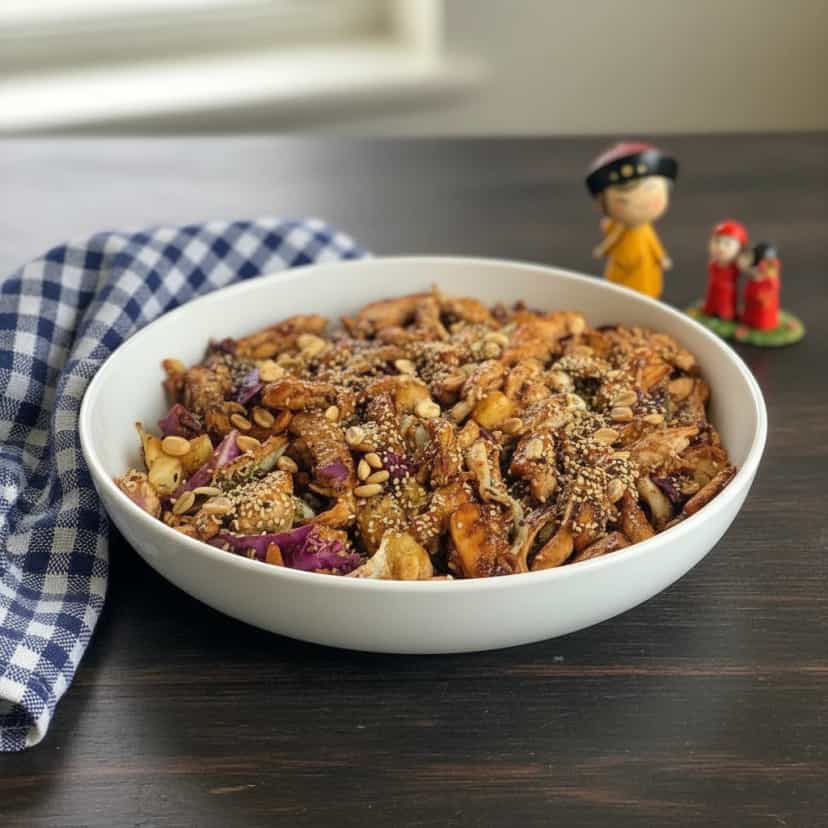 Foto deliciosa de Frango com Repolho e Abacaxi pronta para servir - Carnes & Frango