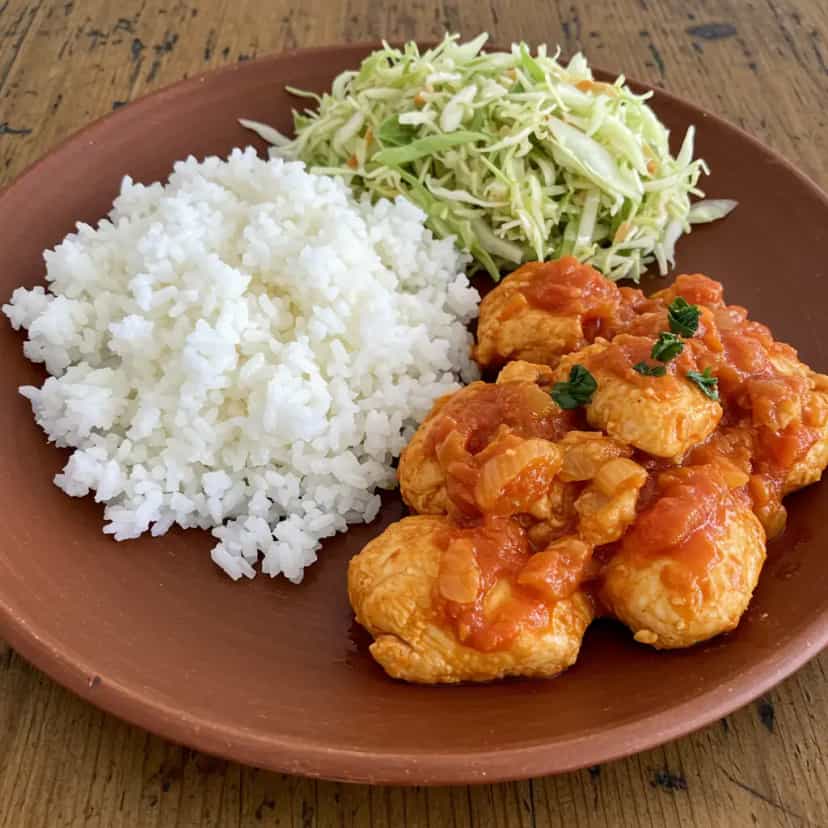 Foto deliciosa de Frango com Repolho: Receita Caseira pronta para servir - Carnes & Frango