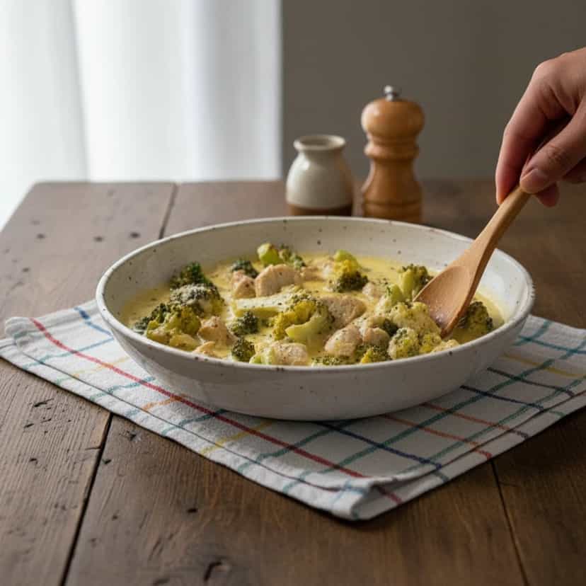 Foto deliciosa de Frango Cremoso com Brócolis pronta para servir - Carnes & Frango