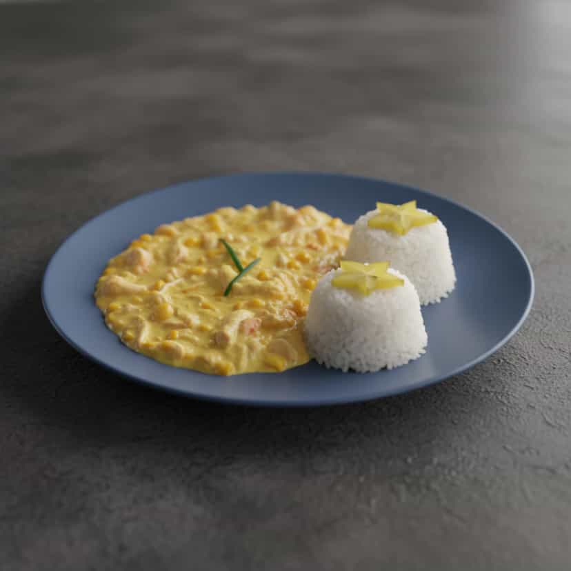 Foto deliciosa de Frango Cremoso com Milho pronta para servir - Carnes & Frango