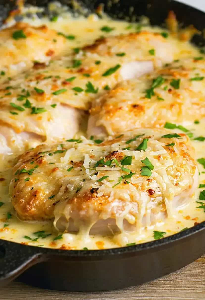 Foto deliciosa de Frango Gratinado com Queijo pronta para servir - Carnes & Frango