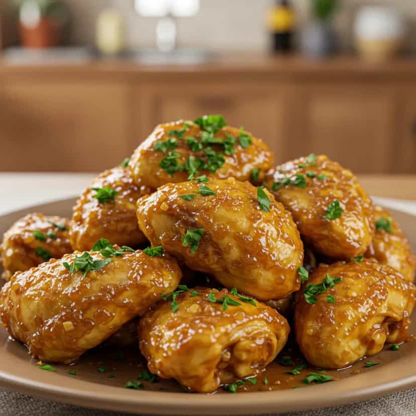Foto deliciosa de Frango no açúcar - frango dourado pronta para servir - Carnes & Frango