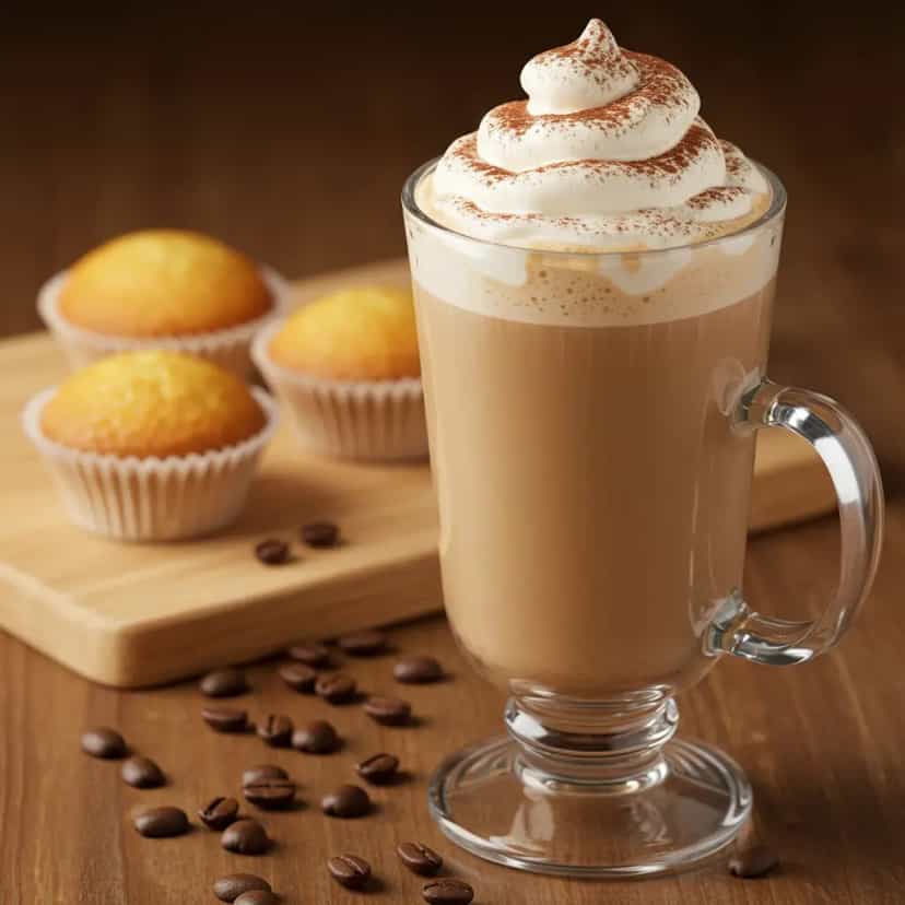 Foto deliciosa de Frapê Cremoso de Café com Chantilly pronta para servir - Milkshakes