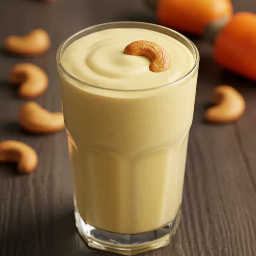 Foto deliciosa de Frapê Cremoso de Caju pronta para servir - Milkshakes