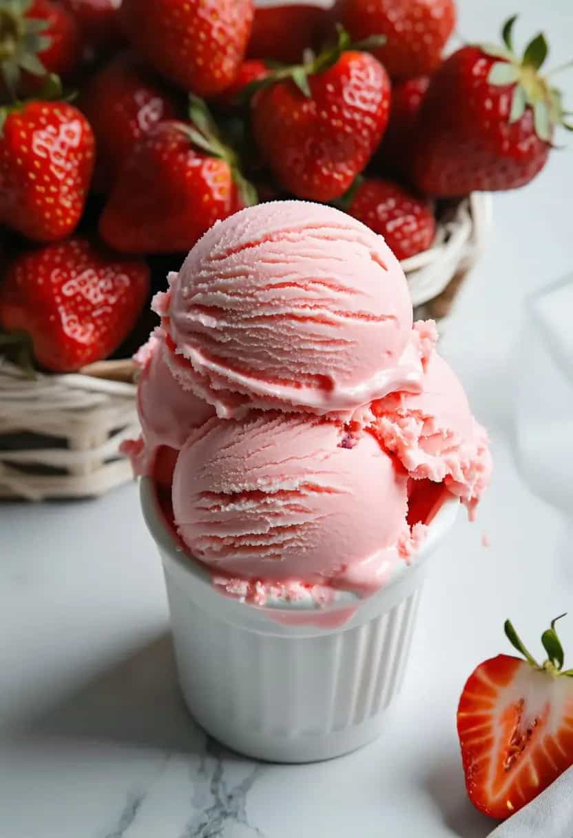 Sorvete de Morango Fresco