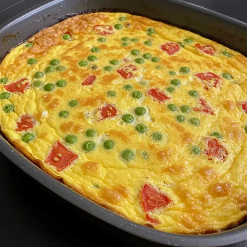 Foto deliciosa de Fritada de Forno com Tomate e Ervilha pronta para servir - Outras Receitas
