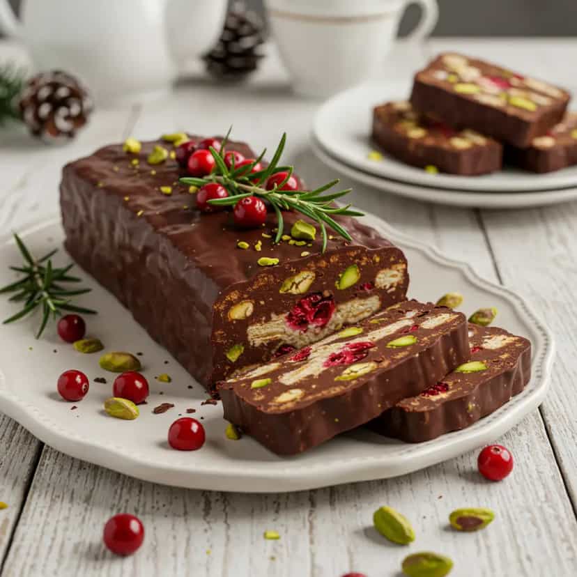 Foto deliciosa de Fudge Cremoso de Cranberry e Pistache pronta para servir - Outras Receitas