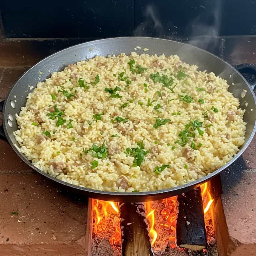 Foto deliciosa de Galinhada Caipira Tradicional pronta para servir - Carnes & Frango