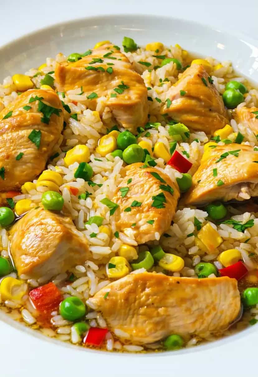 Foto deliciosa de Galinhada para 100 pessoas pronta para servir - Pratos Brasileiros Icônicos